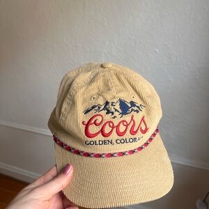 Coors Golden, Colorado Embroidered Corduroy Cap - Tan with Red Detail